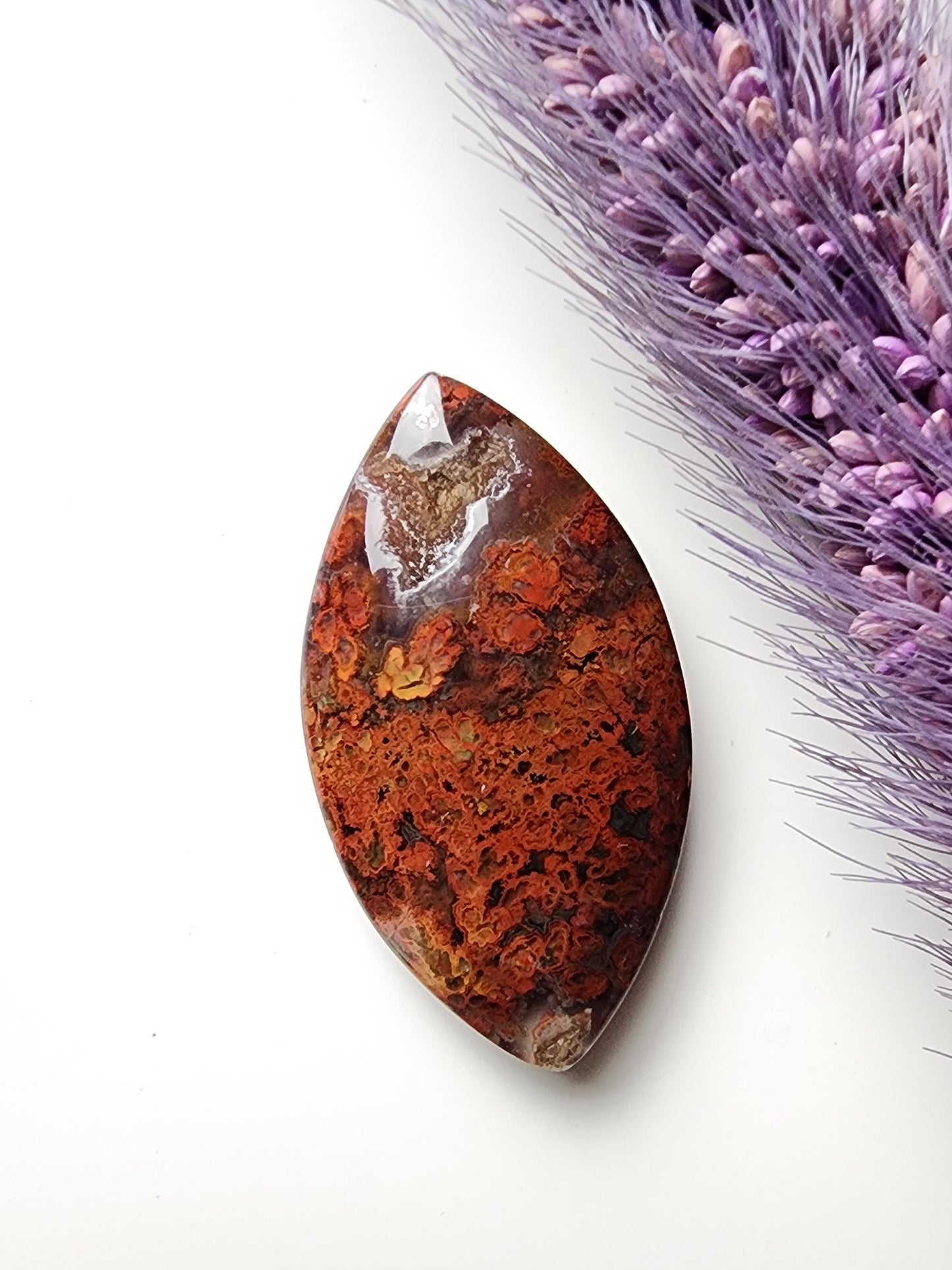 Brenda plume agate with druzy pocket