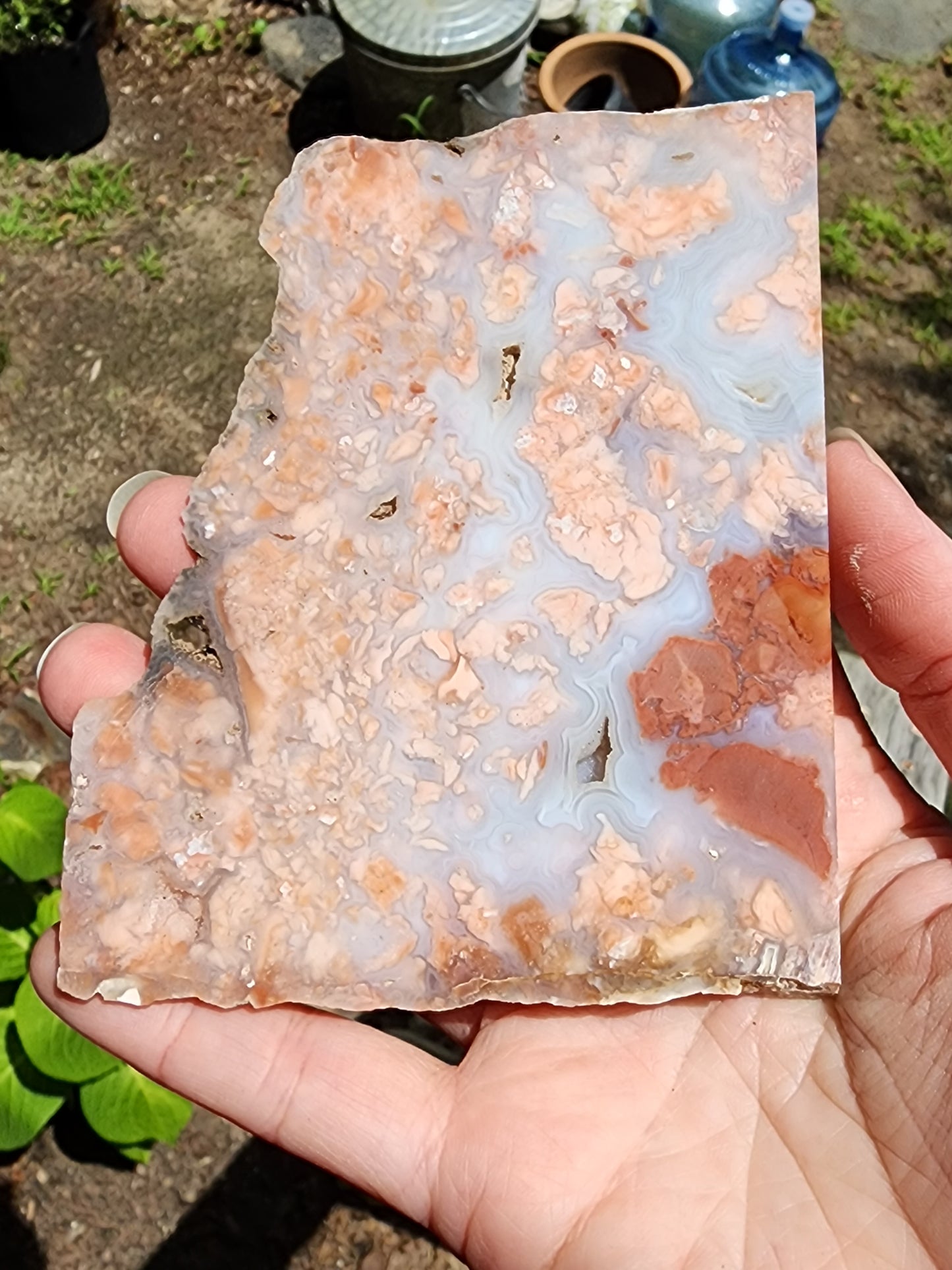 Cotton candy agate slab