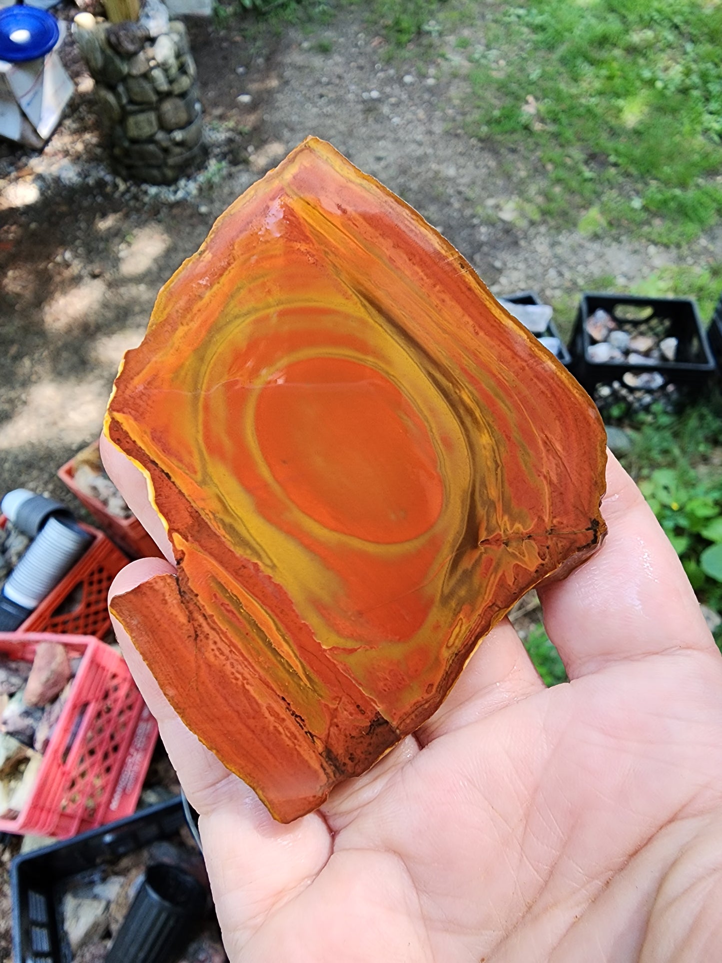 Polychrome jasper slab