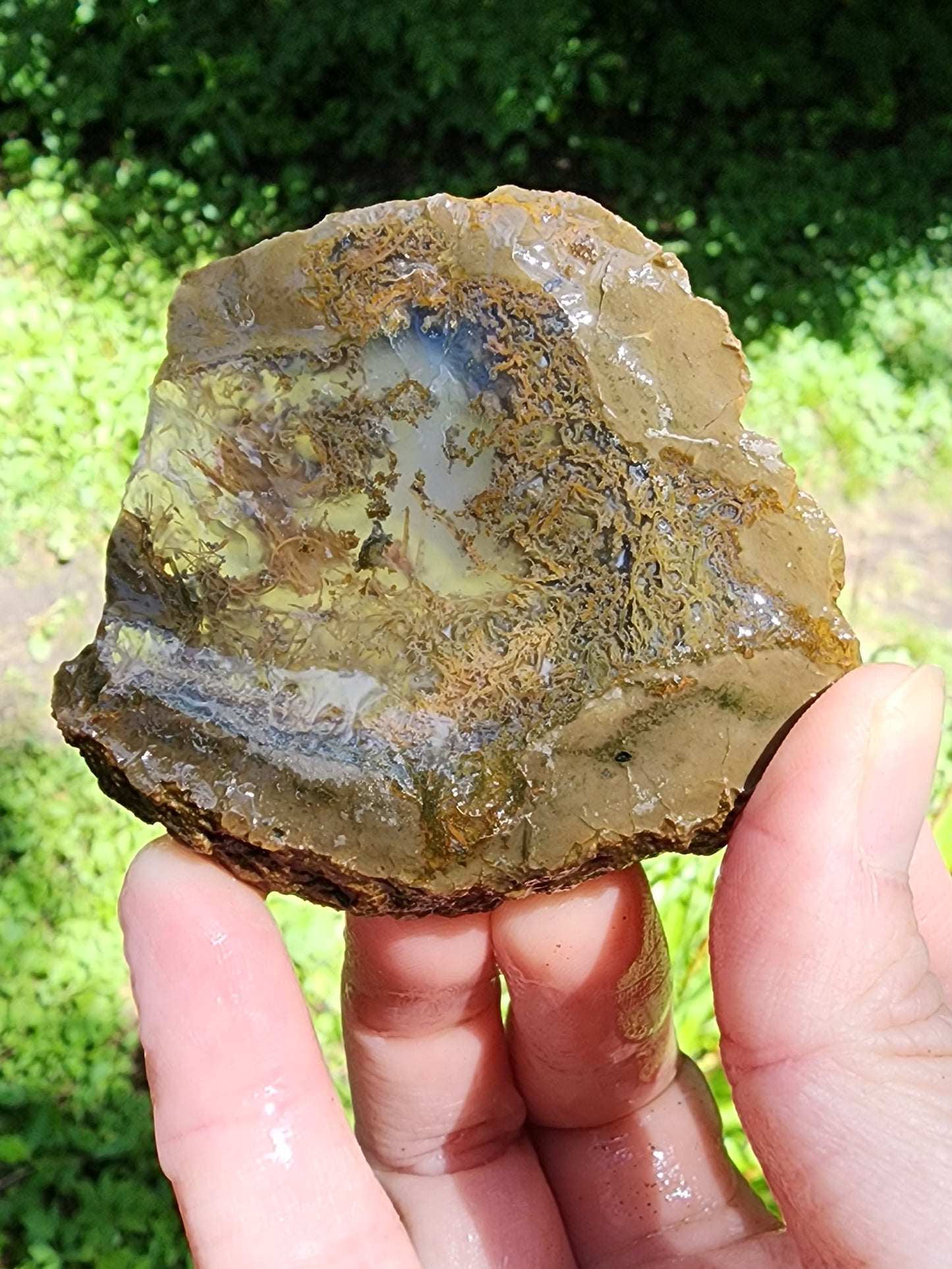 Priday Thunderegg moss agate slab/chunk