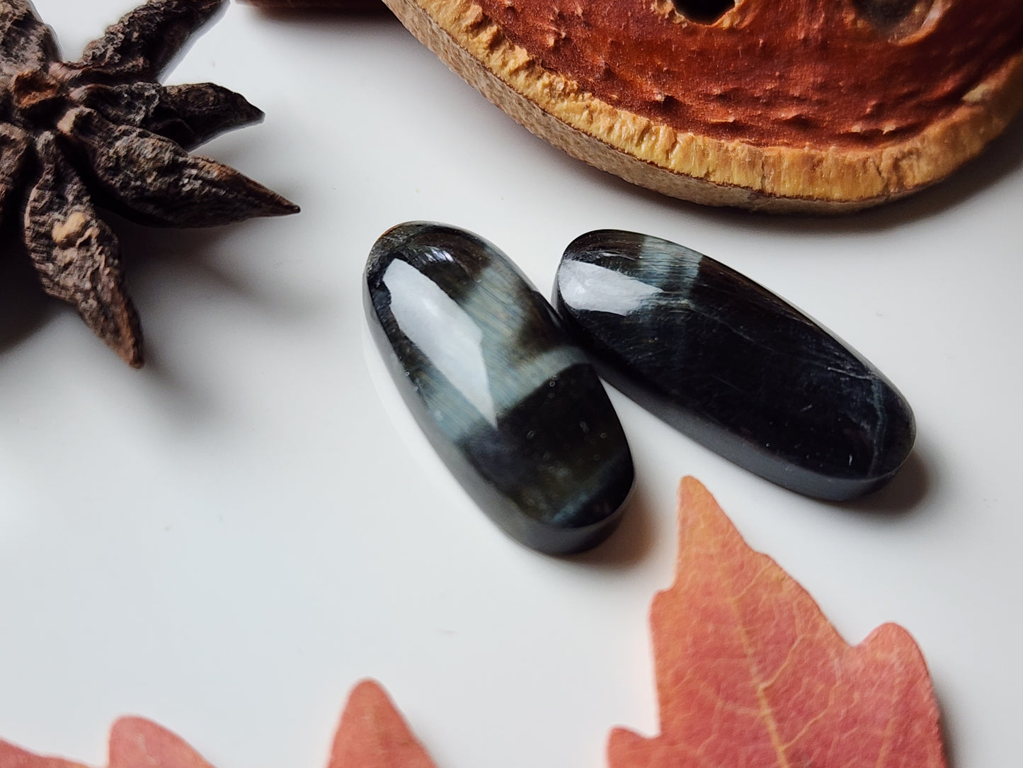 Blue Tiger's eye pair