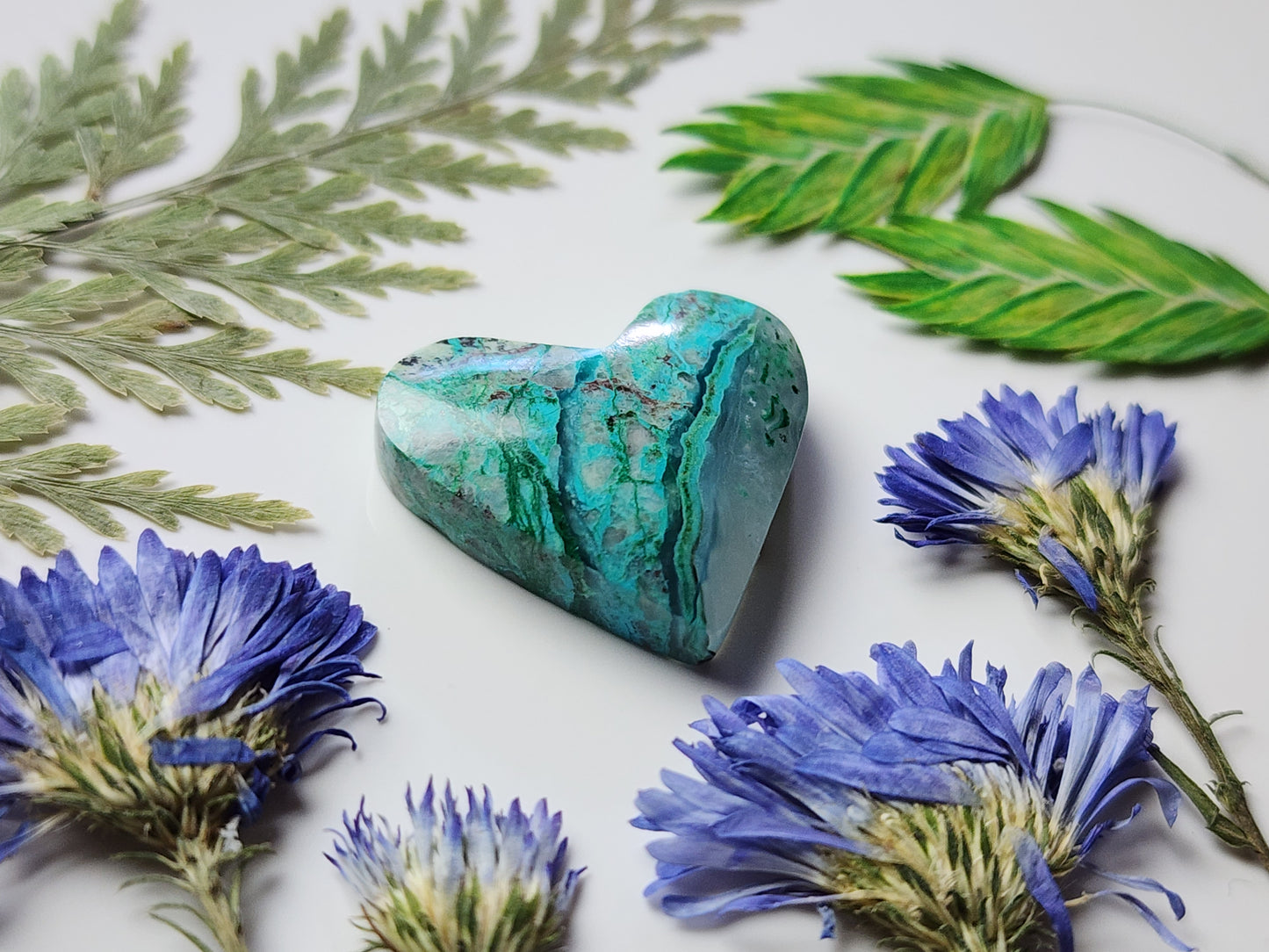 Inspiration mine Chrysocolla Malachite gem silica heart
