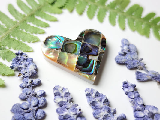 Mosaic Abalone shell heart