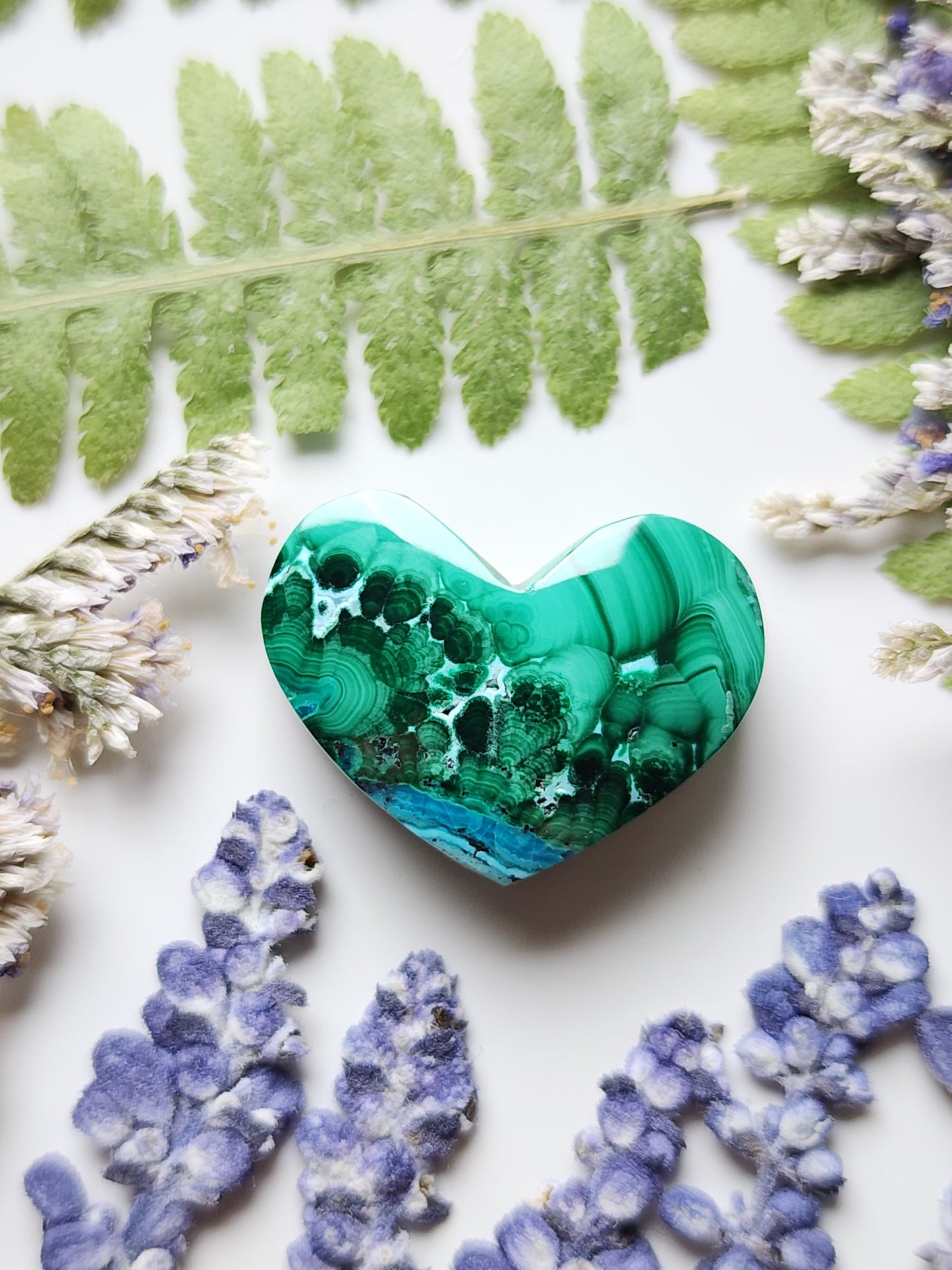 Chrysocolla Malachite heart