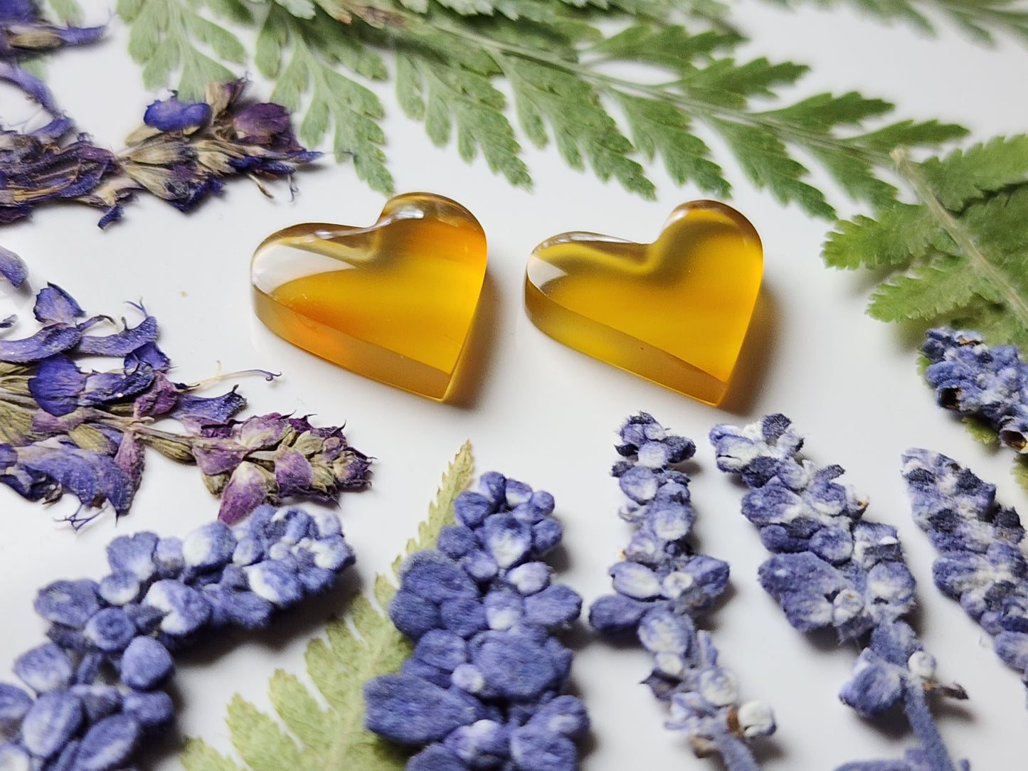 Montana agate heart pair