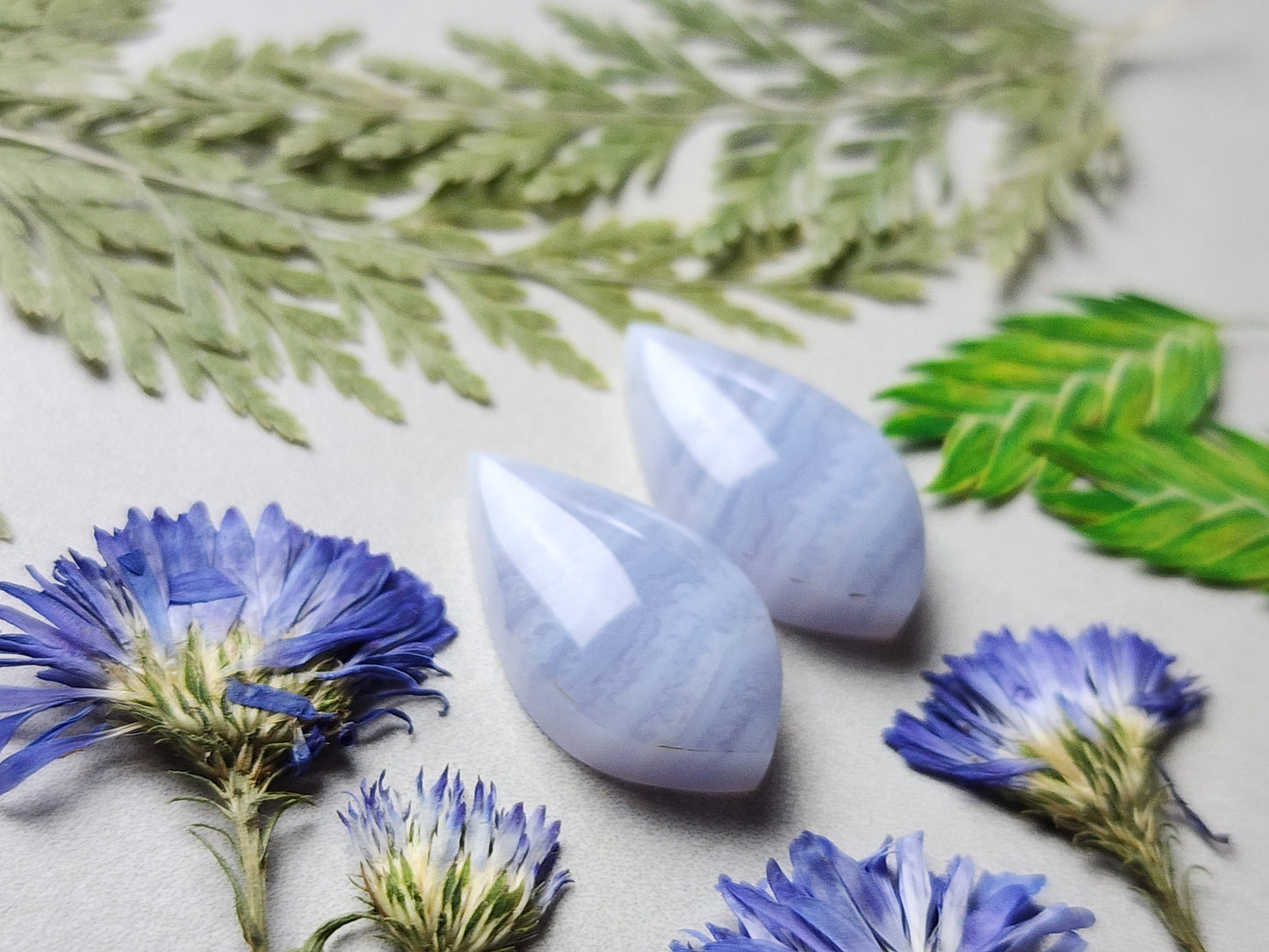 Blue lace agate pair