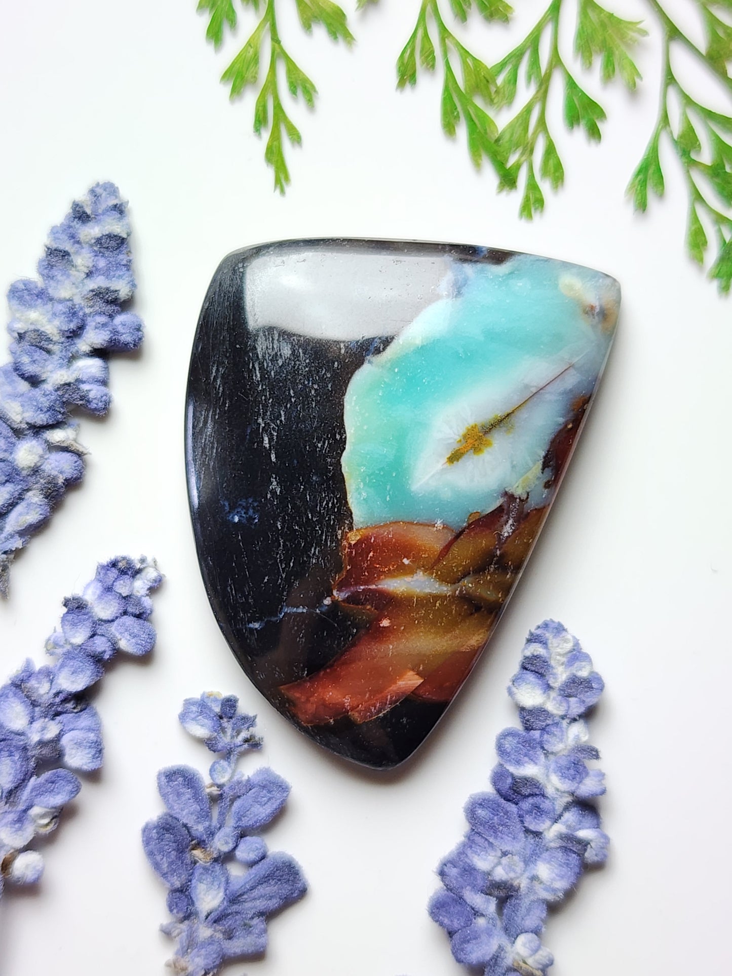 Indonesian petrified blue opalized wood