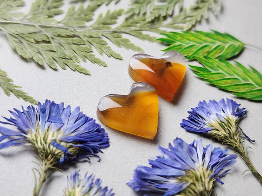 Montana agate heart pair