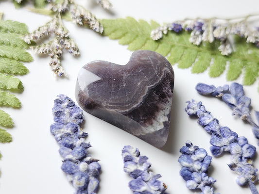 Durango Amethyst lace agate heart