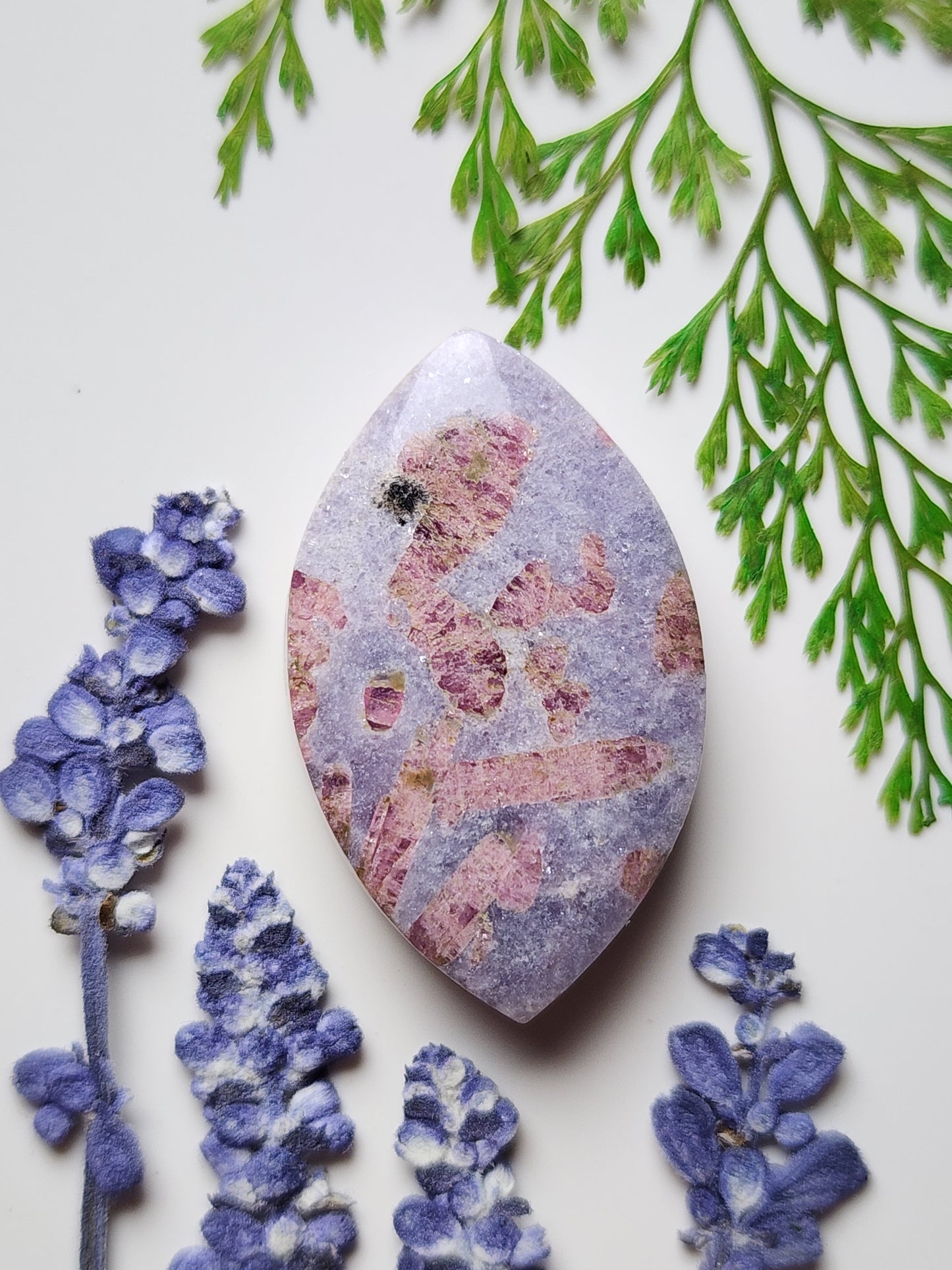 Lepidolite with pink tourmaline