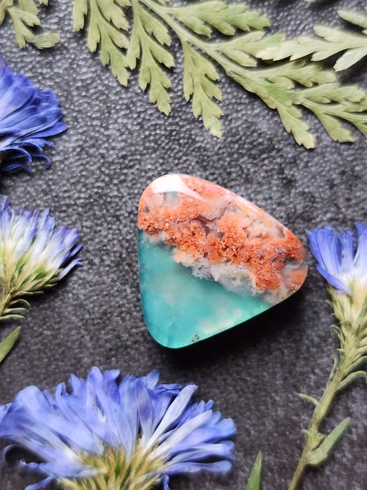 Pink Lady plume agate Doublet