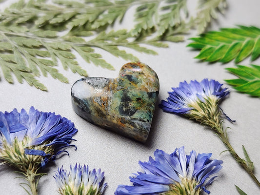 Clear creek plasma agate heart