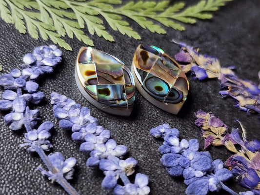 Mosaic Abalone shell pair