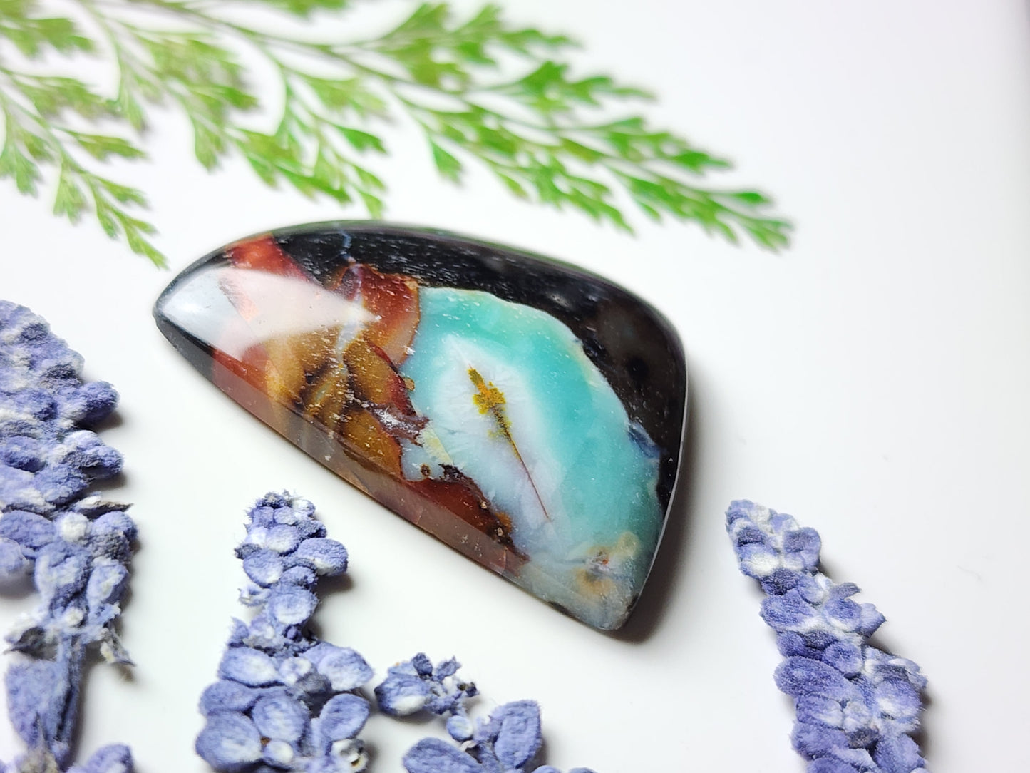 Indonesian petrified blue opalized wood
