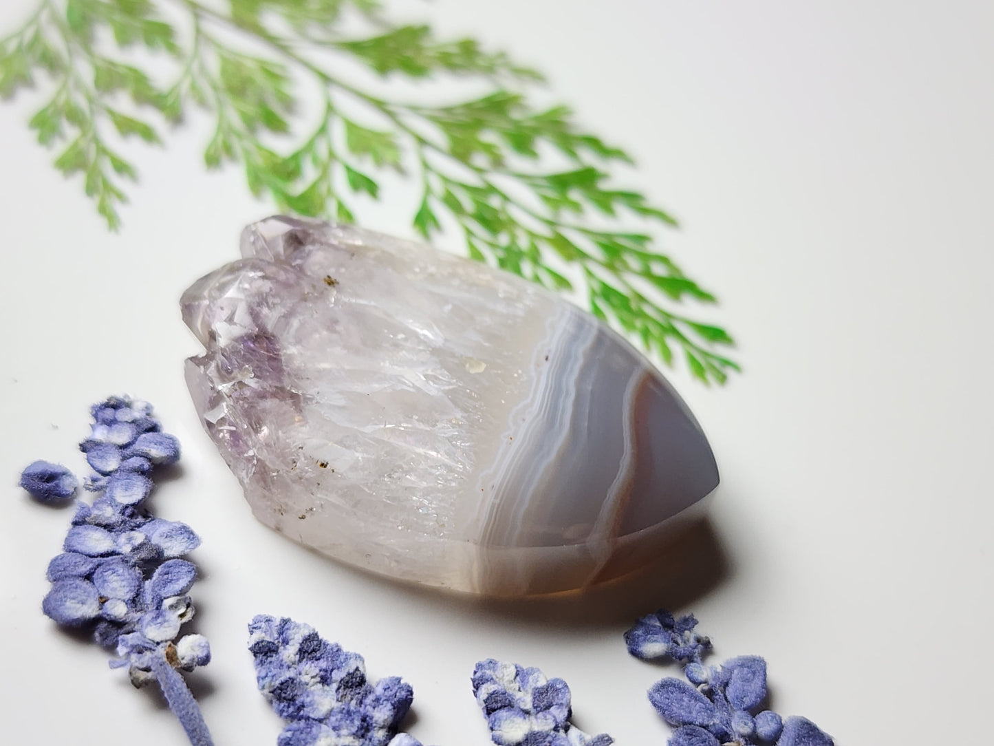 Amethyst Cathedral agate with crystal edge