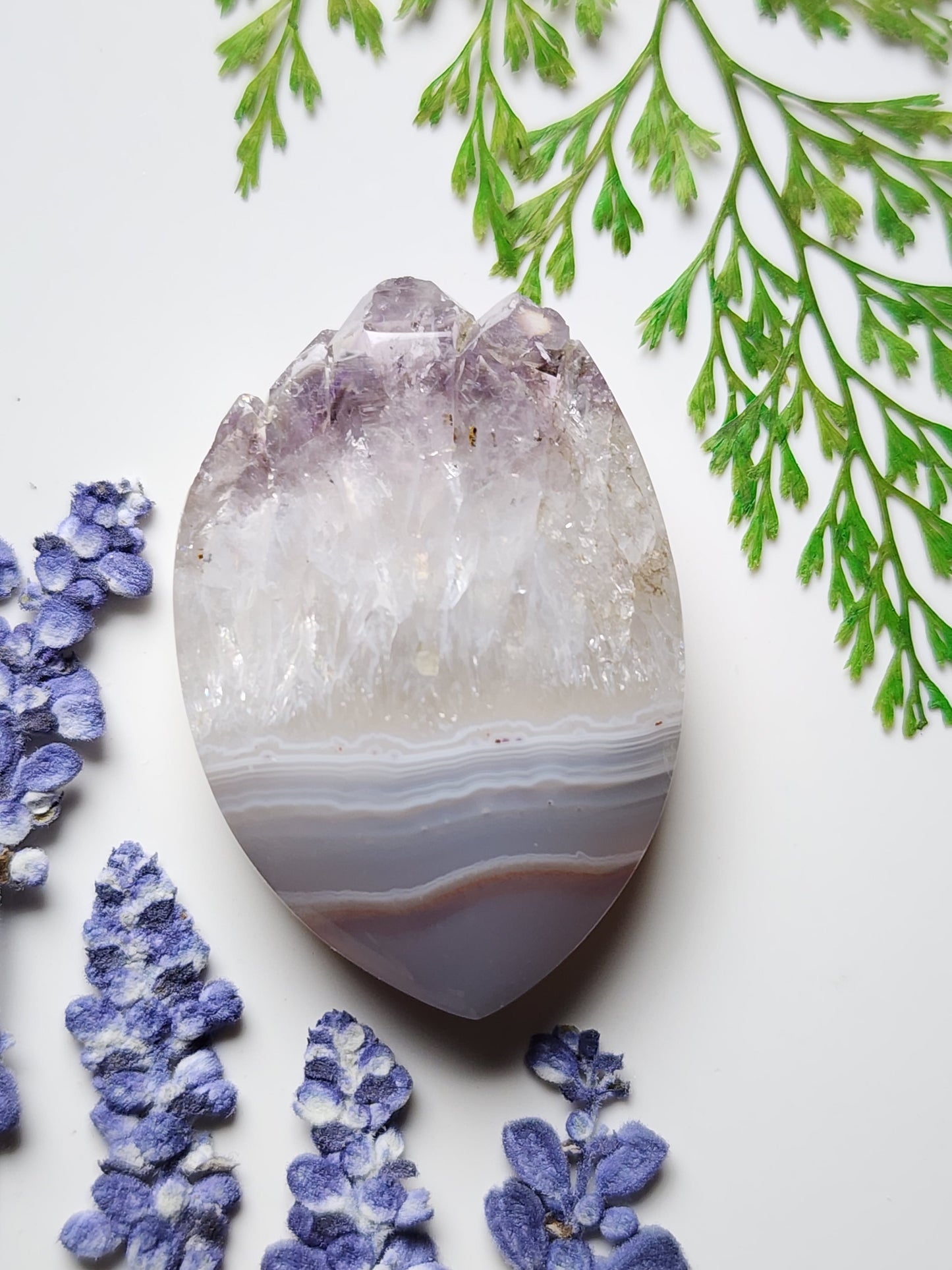 Amethyst Cathedral agate with crystal edge