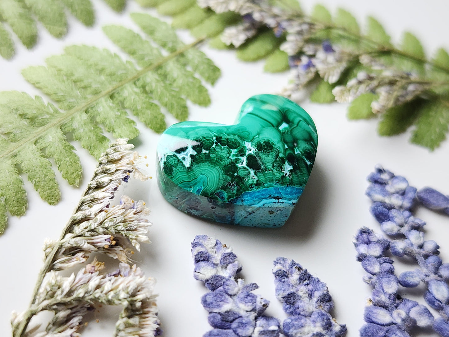 Chrysocolla Malachite heart