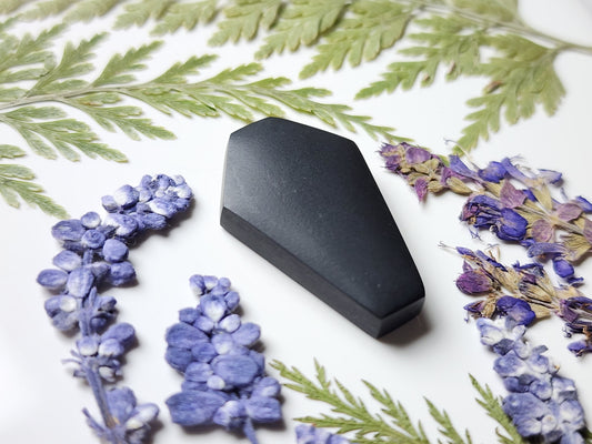Black jade Actinolite Coffin