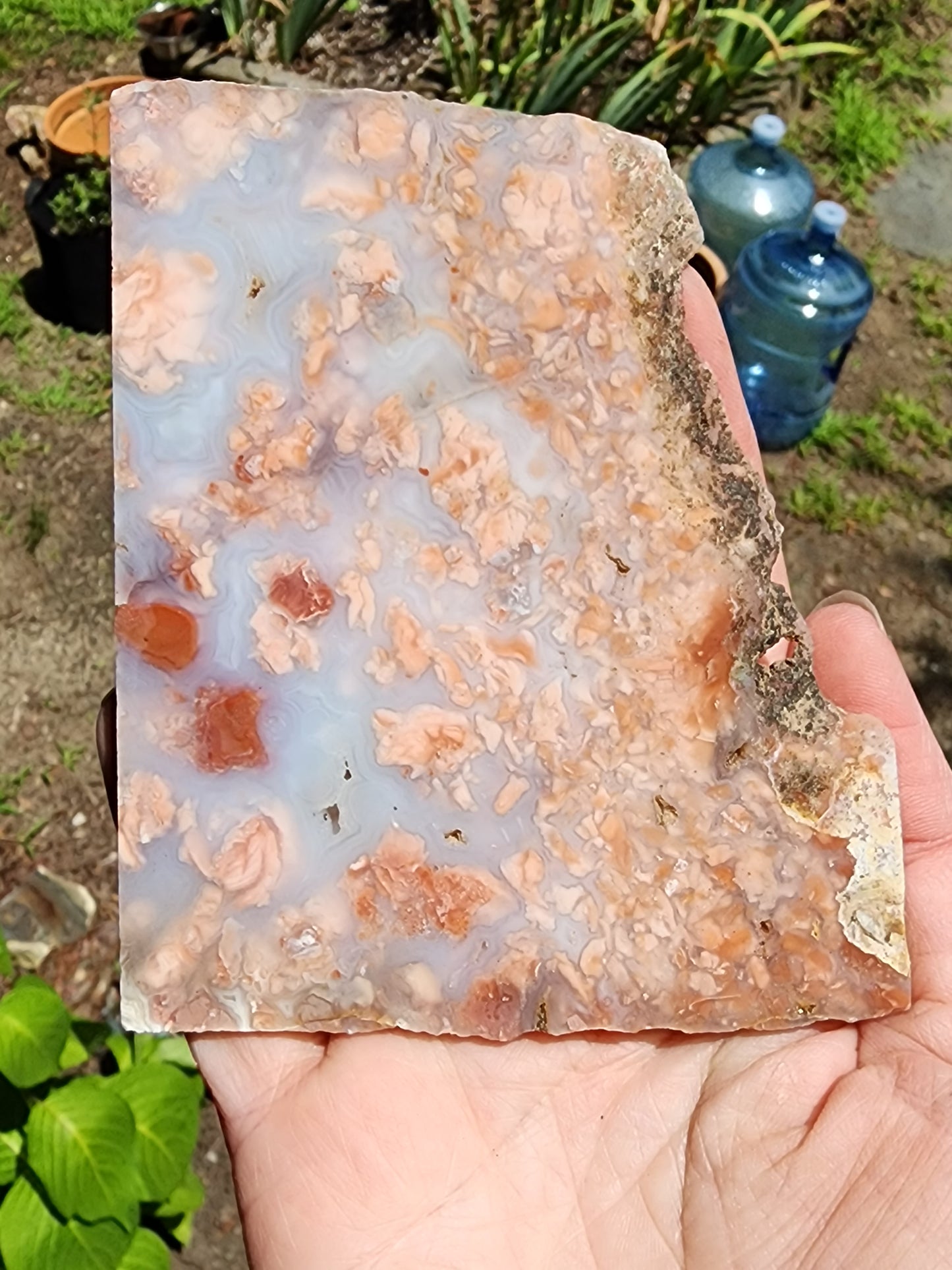 Cotton candy agate slab