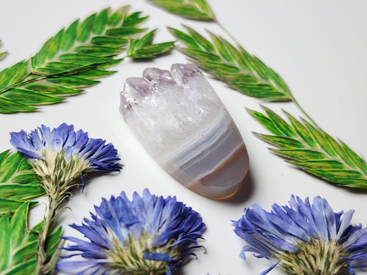 Amethyst Cathedral agate with crystal edge