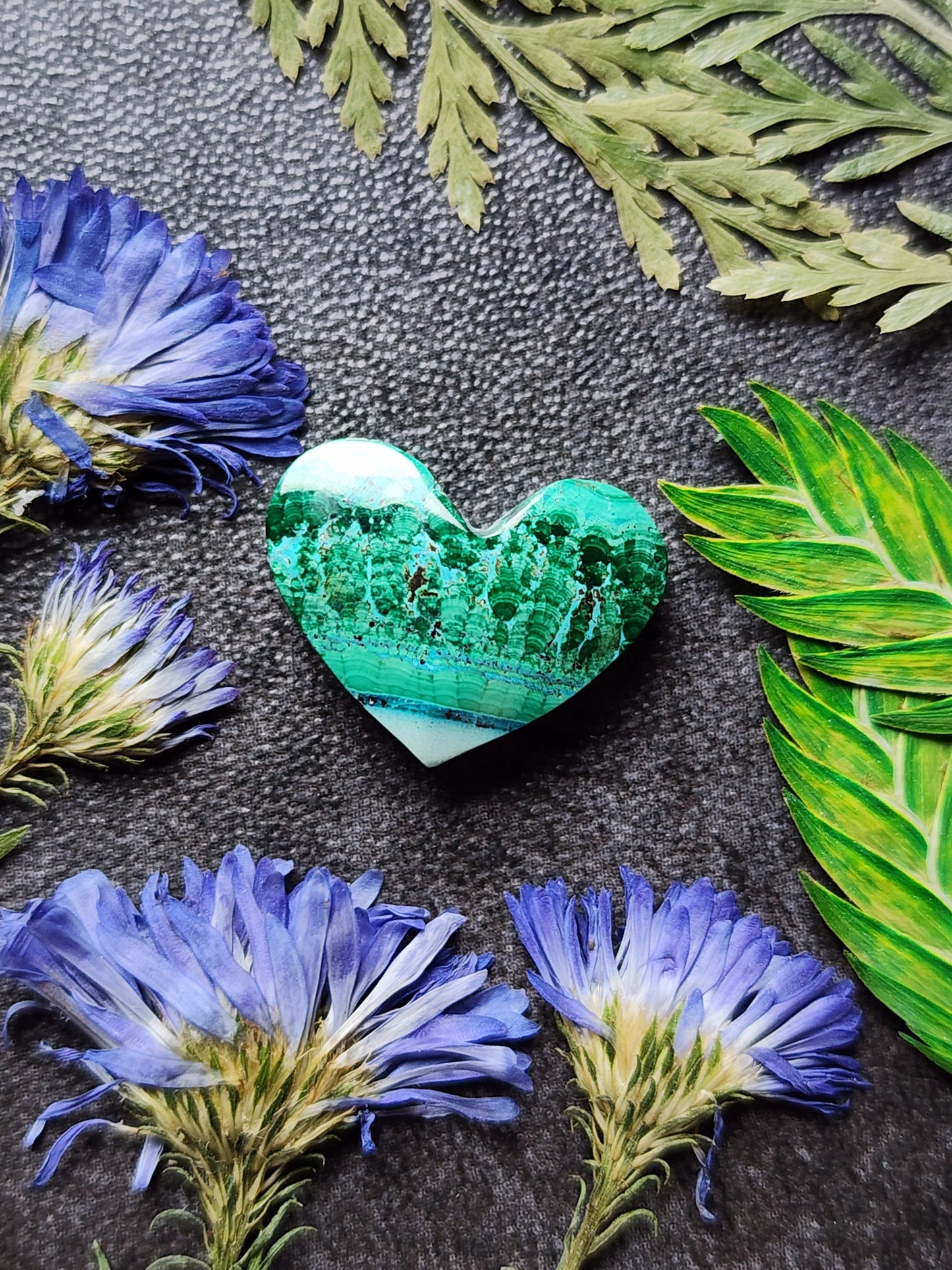 Malachite Chrysocolla heart