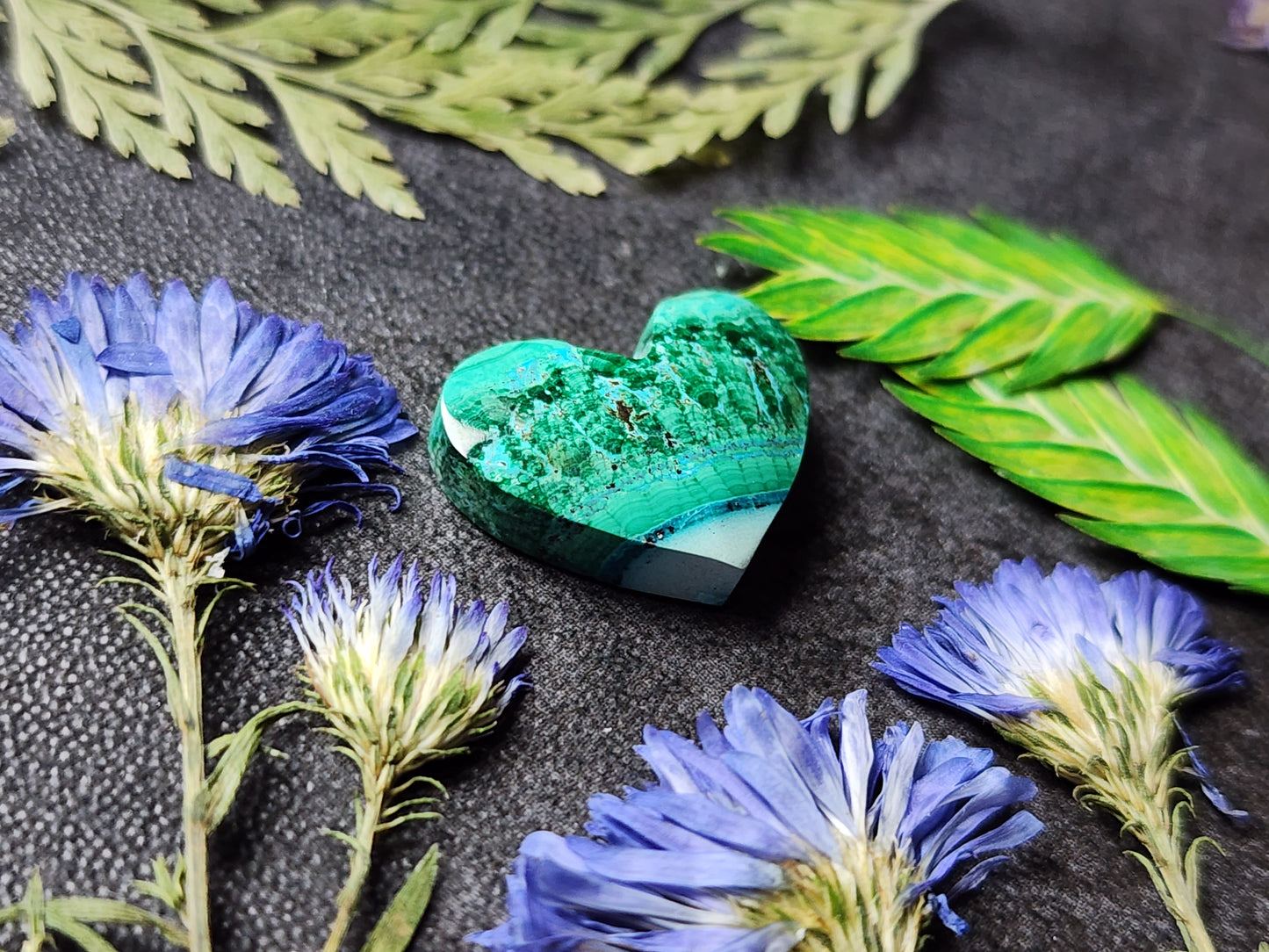 Malachite Chrysocolla heart