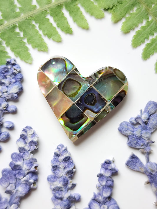 Mosaic Abalone shell heart