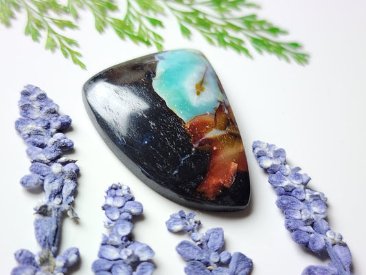 Indonesian petrified blue opalized wood