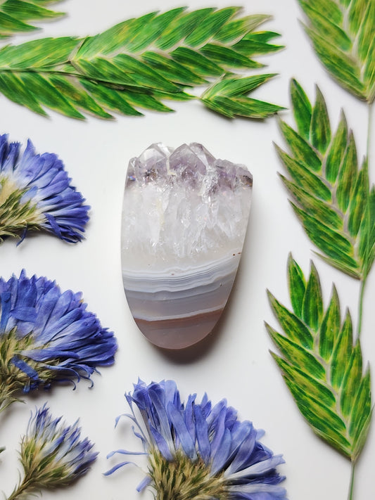 Amethyst Cathedral agate with crystal edge