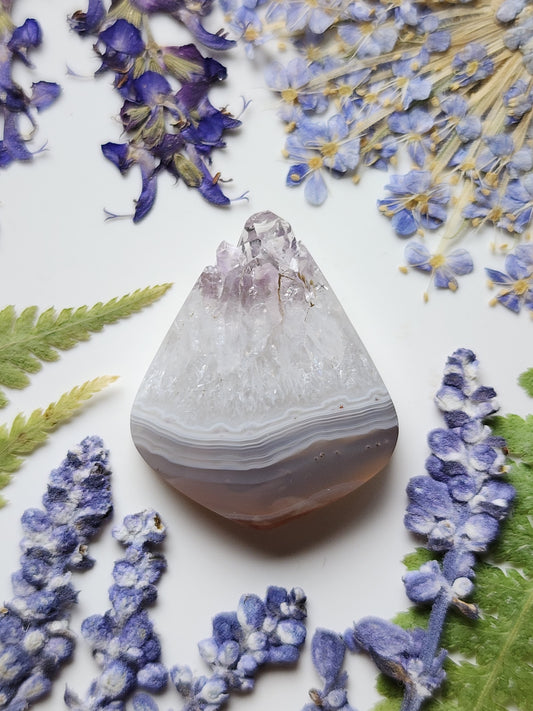 Amethyst Cathedral agate with crystal edge
