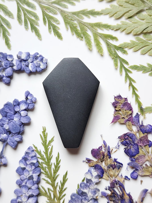 Black jade Actinolite coffin