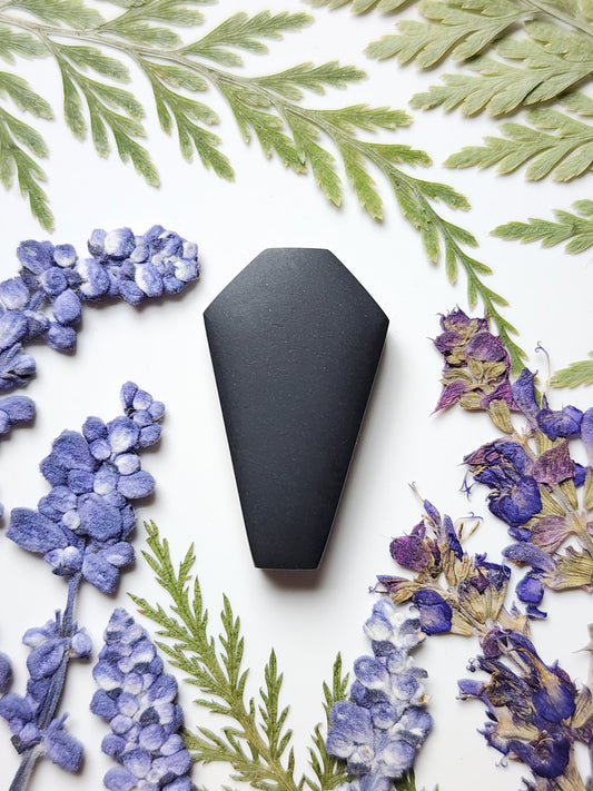 Black jade Actinolite Coffin