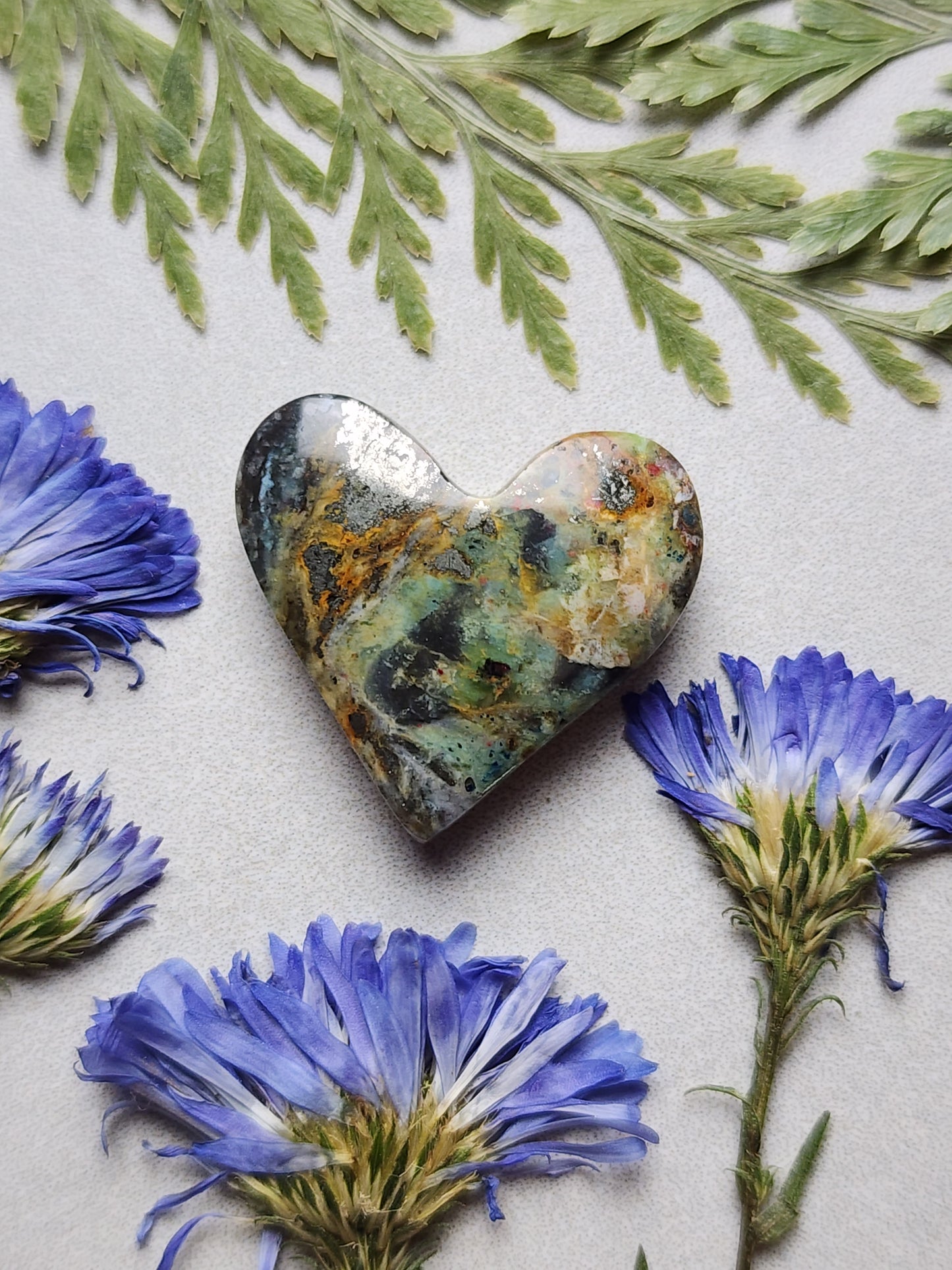 Clear creek plasma agate heart