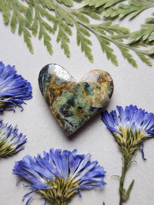 Clear creek plasma agate heart