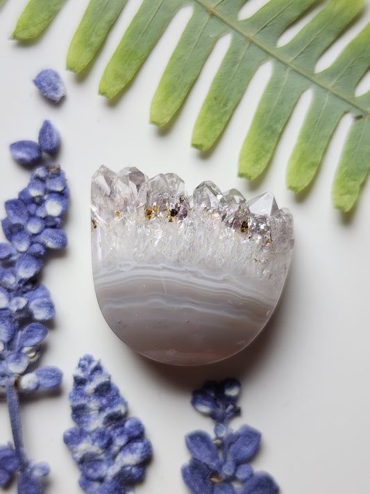 Amethyst Cathedral agate with crystal edge
