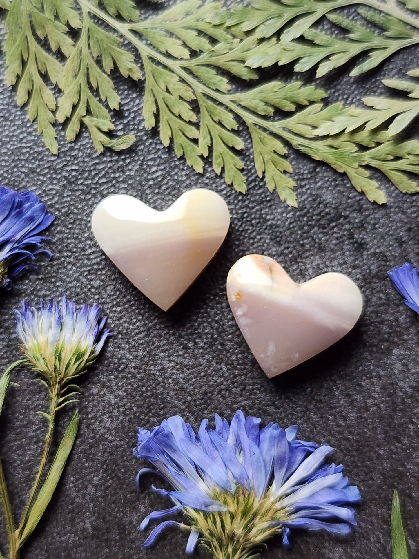 Polychrome jasper heart pair