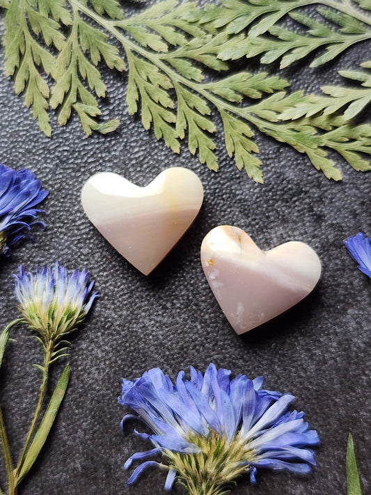 Polychrome jasper heart pair