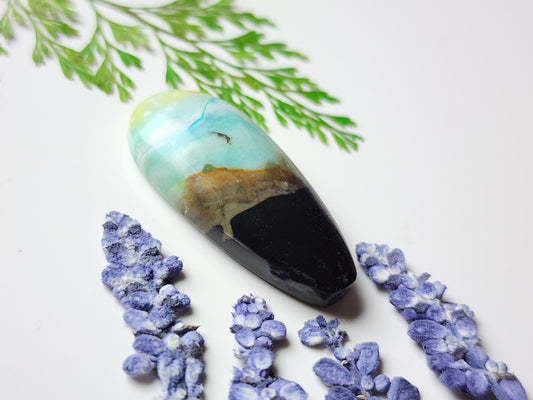 Indonesian petrified blue opalized wood