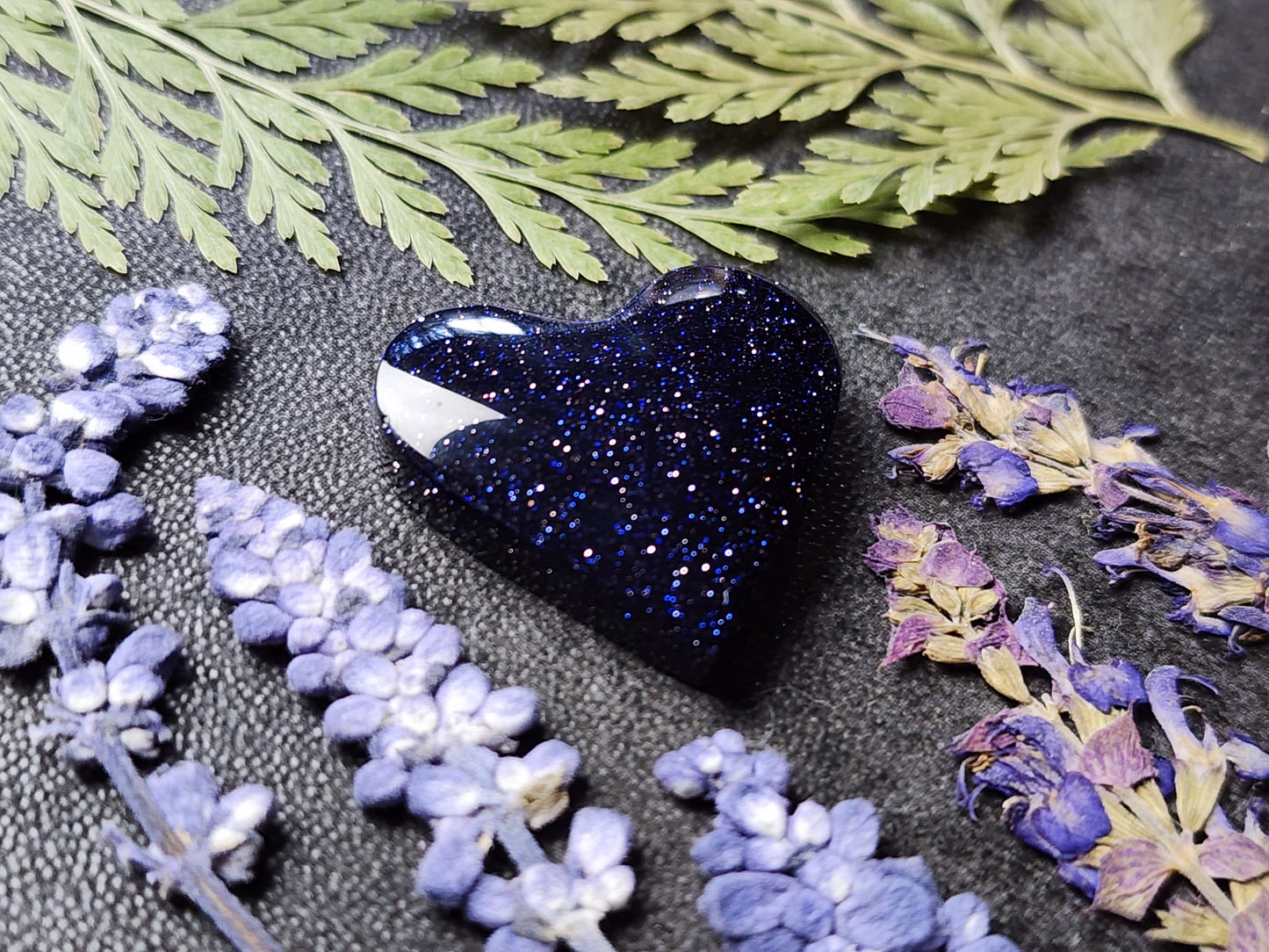 Blue goldstone heart