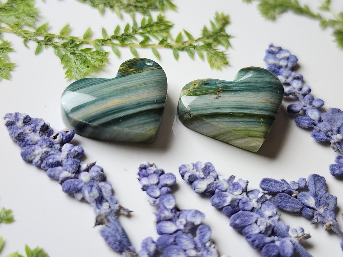 Gary Green jasper heart pair