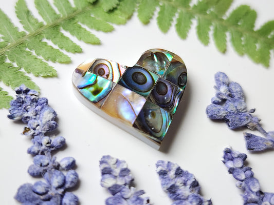 Mosaic Abalone shell heart