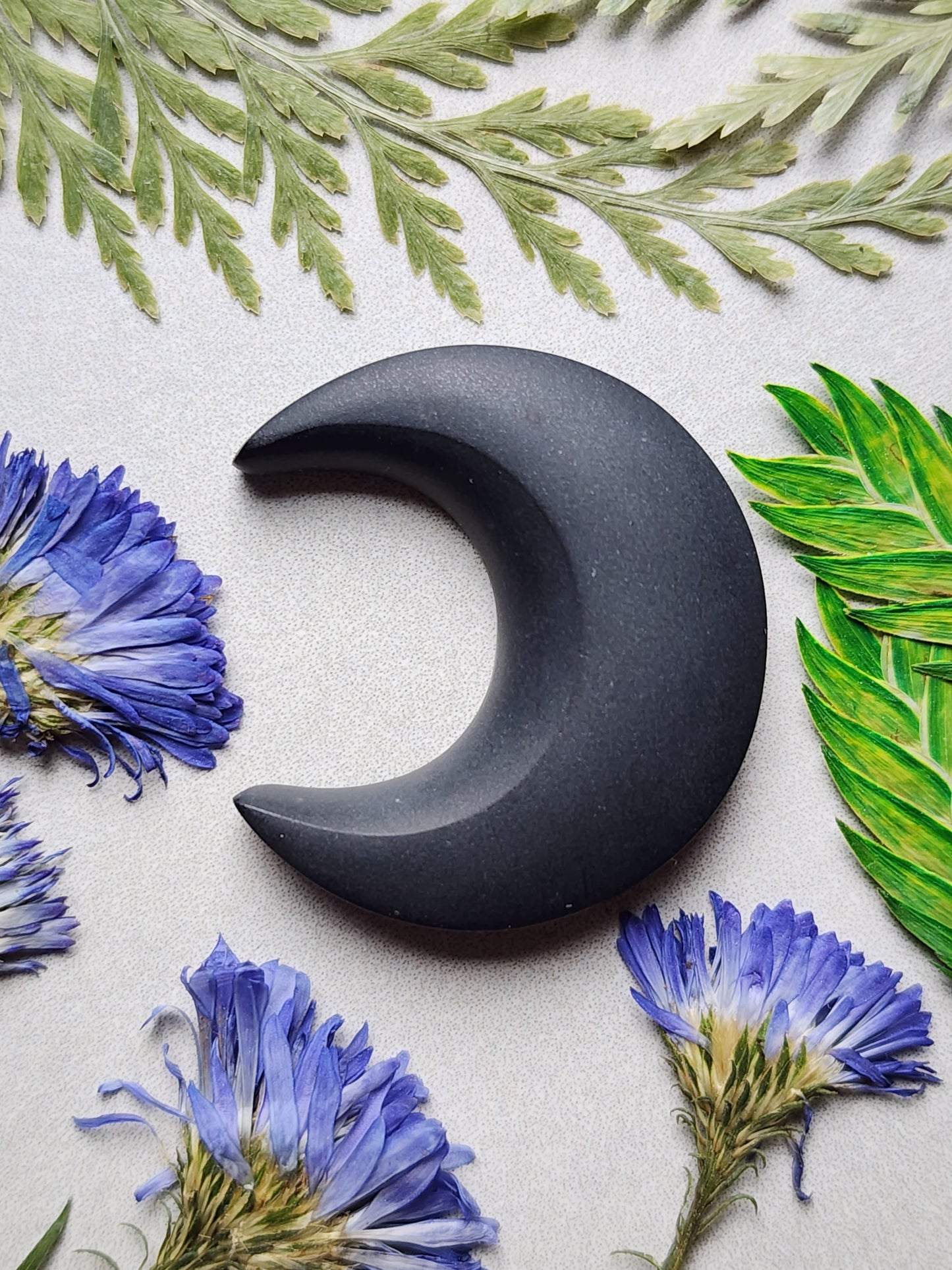 Black jade Actinolite crescent