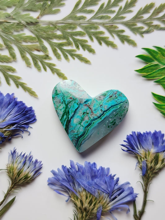 Inspiration mine Chrysocolla Malachite gem silica heart