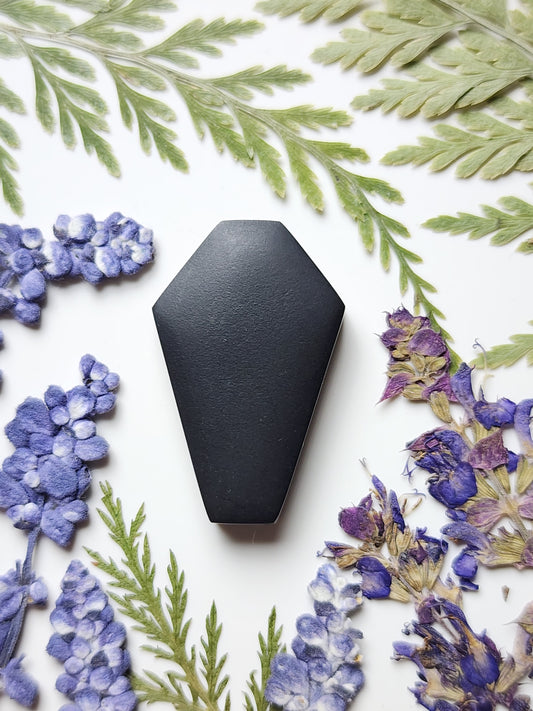 Black jade Actinolite Coffin