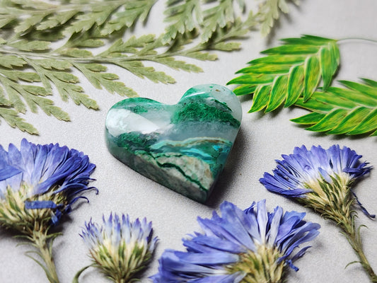 Inspiration mine Chrysocolla Malachite gem silica heart