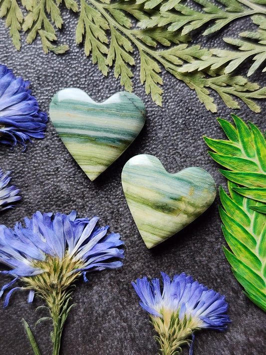Gary green jasper heart pair
