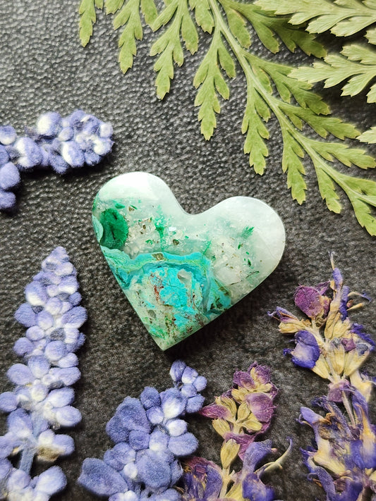 Inspiration mine Chrysocolla Malachite gem silica heart