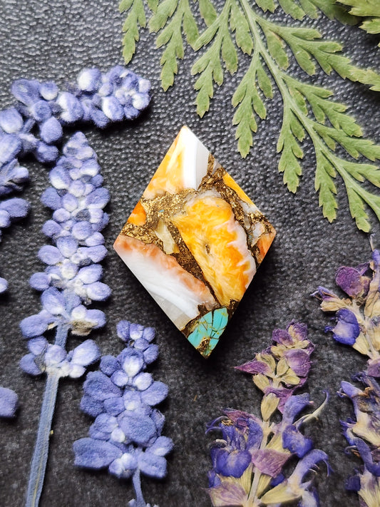 Kingman Turquoise with oyster & bronze composite