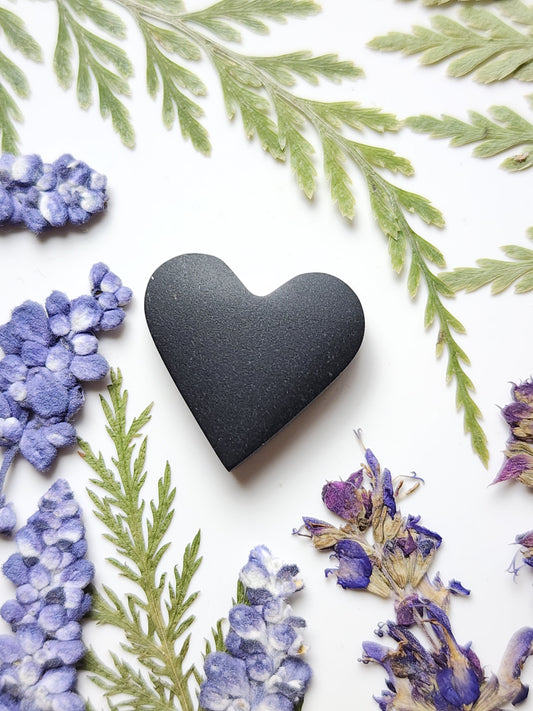 Black jade Actinolite heart