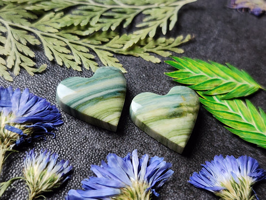 Gary green jasper heart pair